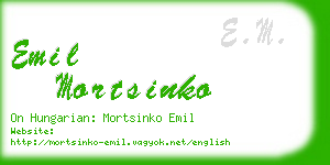 emil mortsinko business card